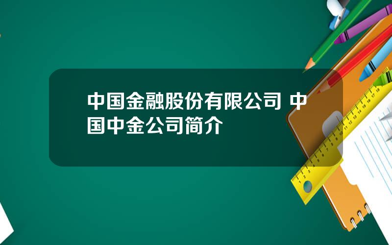 中国金融股份有限公司 中国中金公司简介